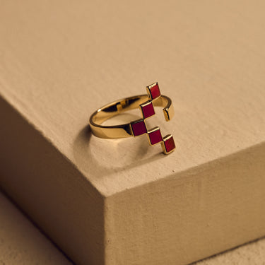 Yellow Gold Terracotta Gap Ring