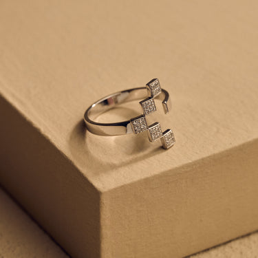 White Gold Diamond Gap Ring