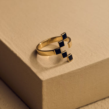 Yellow Gold Black Gap Ring