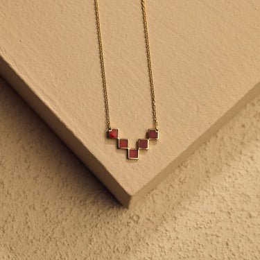 Yellow Gold Terracotta Pendant Necklace