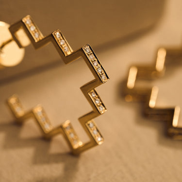 Yellow Gold Diamond Hoop Earring